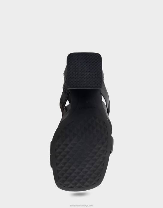nei Aerosoles kvinner hæl sandal svart skinn0J4B407